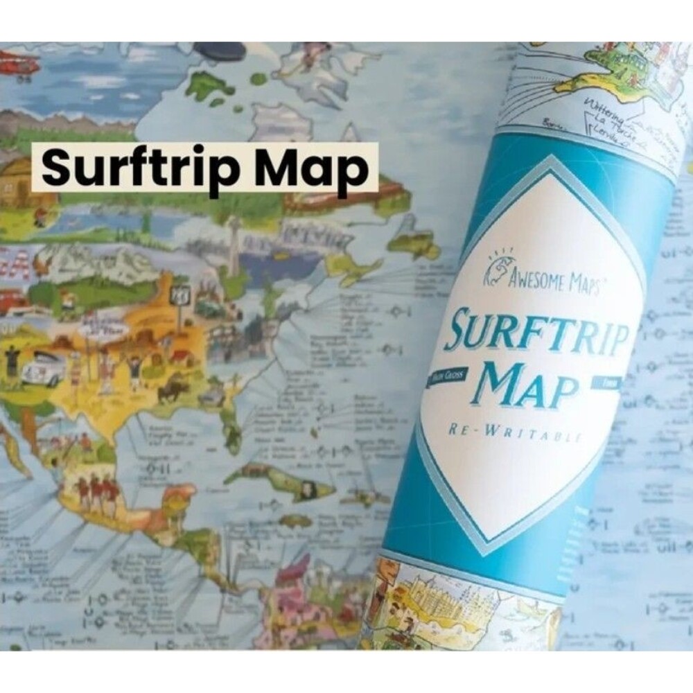 ​Awesome Maps USA West Coast & Hawaii Surftrip Map Towel NEW